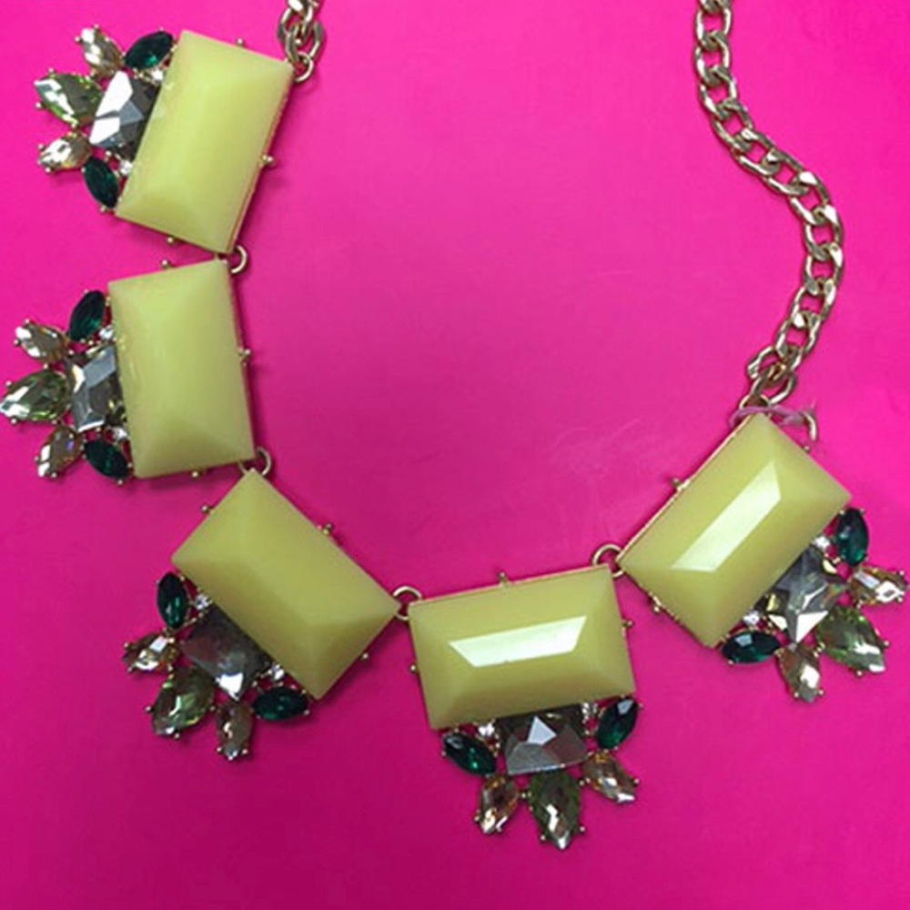 Yellow statement Necklace , boutique